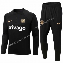 2022-23 Chelsea Black Thailand Soccer Tracksuit Uniform-411
