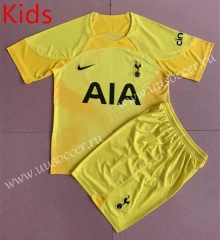 2022-23 Tottenham Hotspur Goalkeeper Yellow  Youth/Kids Soccer Uniform-AY
