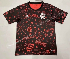 2022-23 CR Flamengo Black&Orange Thailand  Before the game Soccer Training Jersey -908