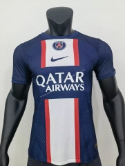 （with ads )Player Version  2022-23  Paris SG Home Blue Thailand Soccer Jersey AAA-518