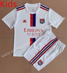 2022-23 Olympique Lyonnais Home White Youth/Kids Soccer Uniform-AY