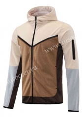 Without Logo 2022-23 beige Soccer Thailand Jacket With Hat-LH