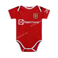 2022-23  Manchester United Home Red Baby Soccer Uniform-CS