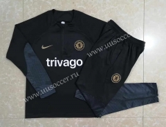 2022-23 Chelsea Black Thailand Soccer Tracksuit Uniform-815