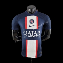 （with ads )Player Version  2022-23  Paris SG Home Blue Thailand Soccer Jersey AAA
