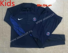 2022-23 France  Royal Blue Thailand kids  Soccer Tracksuit Uniform-815