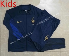 2022-23 France Royal Blue Thailand kids Soccer Jacket Uniform-815