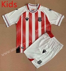 22-23 Stoke City Home Red & White Thailand kids Soccer Unifrom-AY