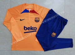 2022-23  Barcelona Orange Thailand Tracksuit Uniform-815