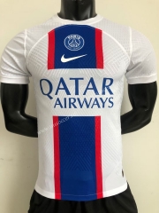 （with ads )Player Version  2022-23  Paris SG Away White Thailand Soccer Jersey AAA-SJ