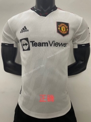 Player version 2022-23 correct version  Manchester United Away White Thailand Soccer jersey AAA-SJ