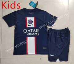 2022-23 Paris SG Home Blue kids Soccer Uniform-507
