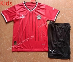 2022-23 Egypt Home Red Thailand kids Soccer Uniform-507