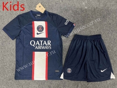 2022-23 Paris SG Home Blue kids Soccer Uniform-GB