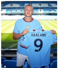 Player version 2022-23  Manchester City Home Blue  Thailand Soccer Jersey AAA-888  #9  HAALAND