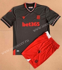 (with ads)2022-23 Stoke City 2nd Away  Black Thailand Soccer Unifrom-AY