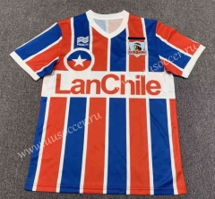 1986 CD Colo-Colo  Away Blue&Red Thailand Soccer Jersey AAA-512