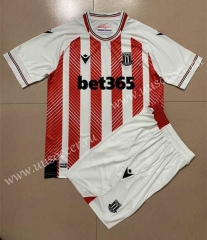 (with ads)2022-23 Stoke City Home Red & White Thailand Soccer Unifrom-AY