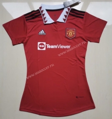 2022-23  Manchester United Home Red Thailand Female Soccer Jersey AAA-708