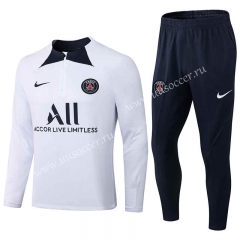 2022-23  Paris SG White Thailand Soccer Tracksuit Uniform-411