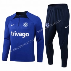 2022-23 Chelsea Blue Thailand Soccer Tracksuit Uniform-411