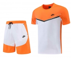 2022-23 NIke Orange Short-Sleeved Thailand Soccer Tracksuit-LH