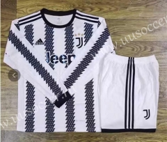 2022-23 Juventus Home Black&White  LS  Soccer Uniform-709