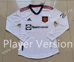 Player version 2022-23 Manchester United Away  White Thailand LS Soccer Jersey