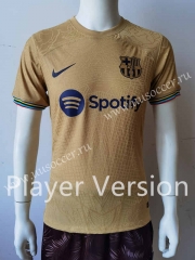 Player Version 2022-23  Barcelona Away Yellow Thailand Soccer Jersey AAA-807