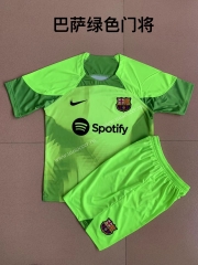 2022-23 Barcelona Goalkeeper Green Soccer Uniform-AY