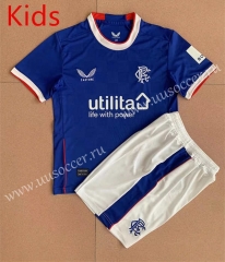 2022-23 Rangers Home Blue Thailand kids  Soccer Unifrom-AY