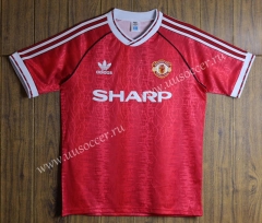 90-92 Retro Version Manchester United Home Red  Thailand Soccer Jersey AAA-SL