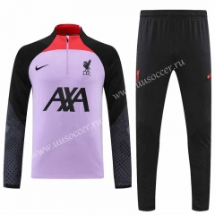 2022-23  Liverpool Black&Purple  Thailand Soccer Tracksuit Uniform-CS