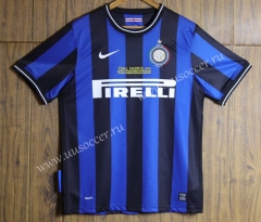 Champions League Retro Version 09-10 Inter Milan Home Blue&Black Thailand Soccer Jersey AAA-SL