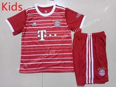 2022-23 Bayern München Home Red Kids/Youth Soccer Uniform-507