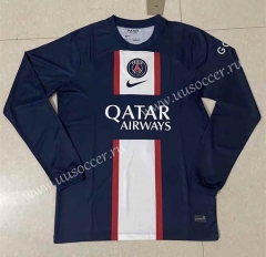 (chest ad)2022-23  Paris SG Home Blue  LS Thailand Soccer Jersey AAA-818