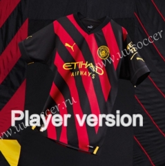 Player version  2022-23  Manchester City Away Red&Black Thailand Soccer Jersey AAA