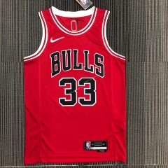 75th Anniversary NBA Chicago Bull Red  #33 Jersey-311