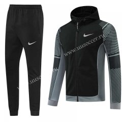 2022-23  Nike Black &Gray Soccer Jacket UniformWith Hat -LH