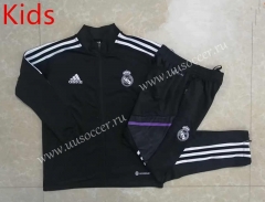 2022-23 Real Madrid Black Kids/Youth Soccer Jacket Uniform-815