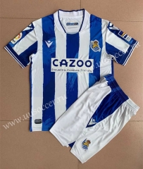 2022-23 Real Sociedad Home Blue & White Soccer Uniform-AY