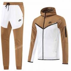 2022-23  Nike Khaki&White  Soccer Jacket UniformWith Hat -LH