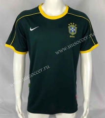 1998 Brazil Goalkeeper Dark Green Thailand Soccer Jersey AAA-503