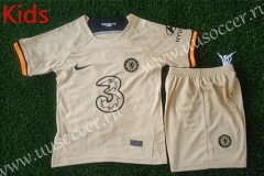 2022-23 Chelsea Away Yellow Kid/Youth Soccer Uniform-3871
