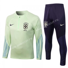2022-23 Brazil Grass green Thailand Soccer Tracksuit Uniform-815