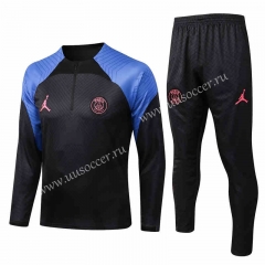 2022-23 Jordan  Paris SG Black Thailand Soccer Tracksuit Uniform-815