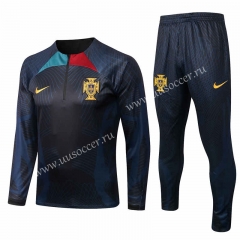 2022-23 Portugal Black  Thailand Tracksuit Uniform-815
