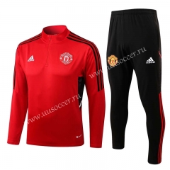 2022-23 Manchester United Red Thailand Soccer Tracksuit Uniform-815