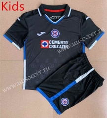 2022-23  Cruz Azul 2nd Away Black kids Soccer Uniform-AY