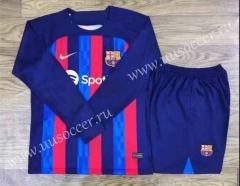 2022-23 Barcelona Home Red&Blue LS Soccer Uniform-709
